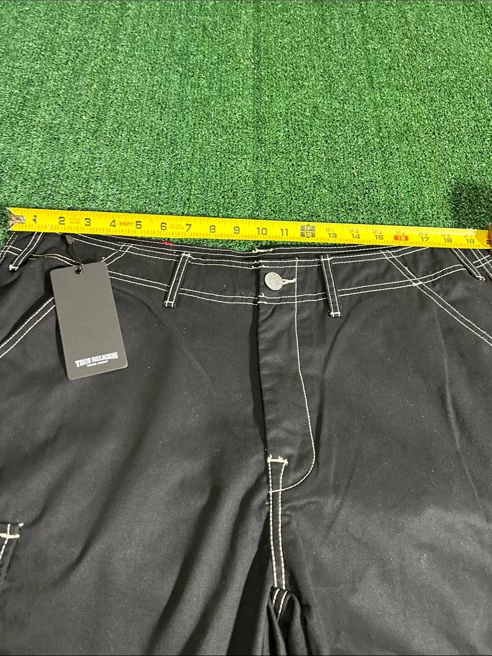 True Religion Brand Jeans waist 36 Men's Black Cargo Work Pants NWT